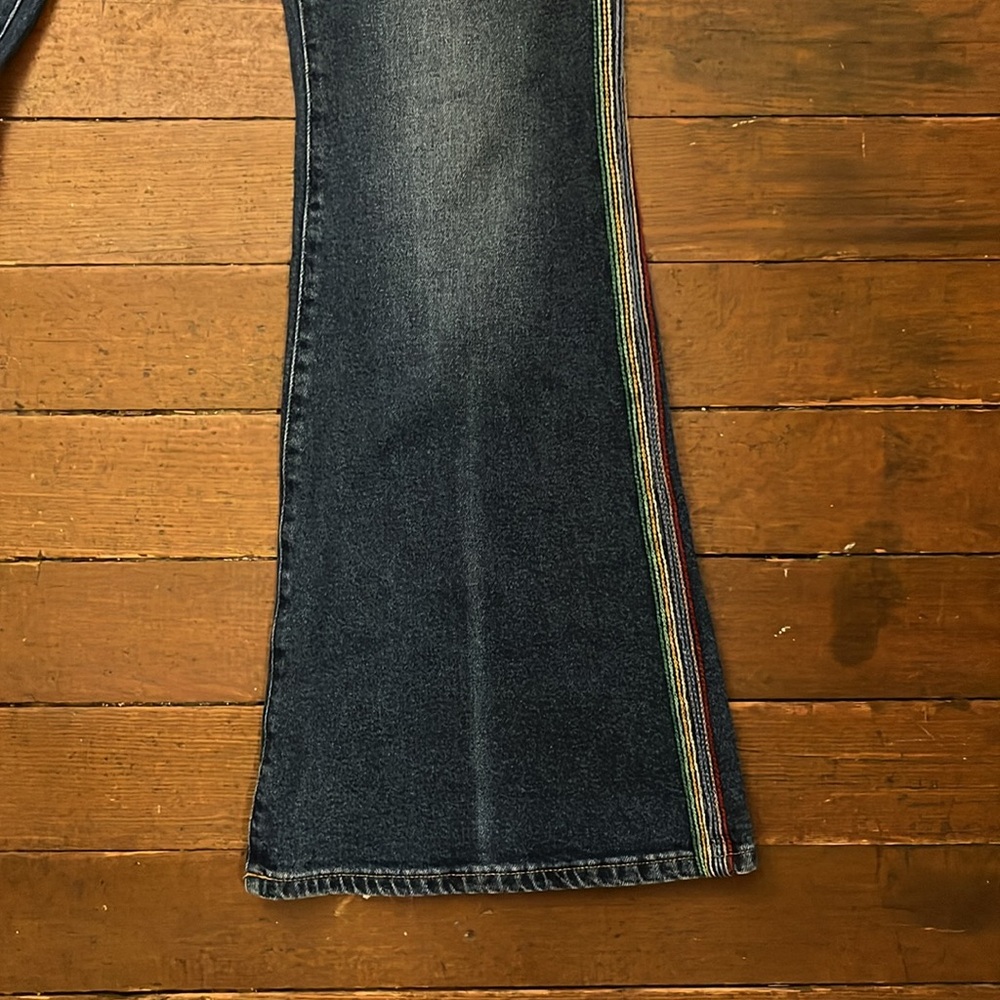 Free People x Lee Rainbow Stitching flare high rise jeans - Picture 6 of 10